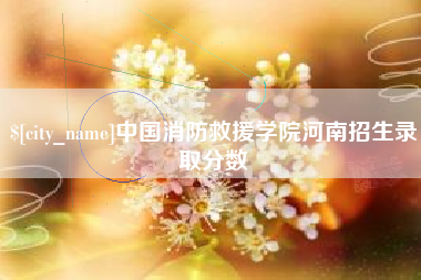 邳州中国消防救援学院河南招生录取分数