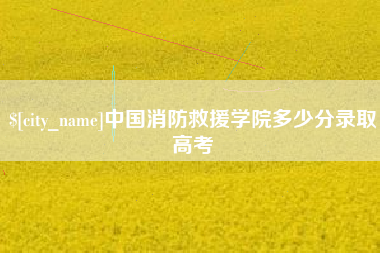 邳州中国消防救援学院多少分录取高考