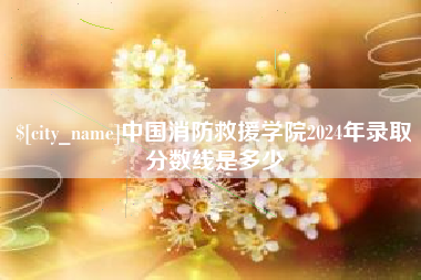 邳州中国消防救援学院2024年录取分数线是多少