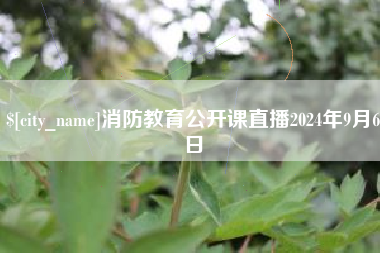 邳州消防教育公开课直播2024年9月6日