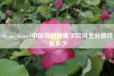 邳州中国消防救援学院河北分数线是多少