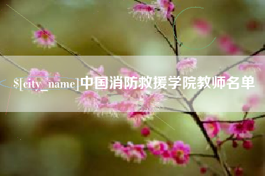 邳州中国消防救援学院教师名单