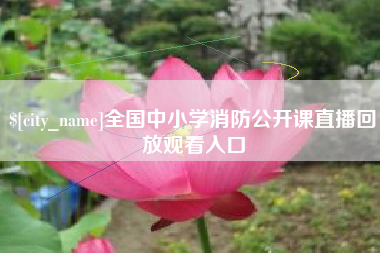 邳州全国中小学消防公开课直播回放观看入口