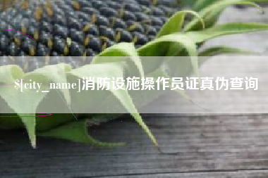邳州消防设施操作员证真伪查询