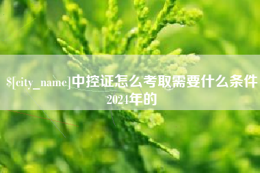 邳州中控证怎么考取需要什么条件2024年的