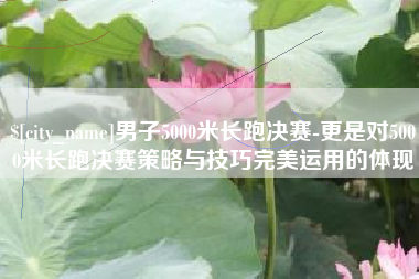 邳州男子5000米长跑决赛-更是对5000米长跑决赛策略与技巧完美运用的体现
