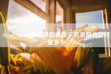 邳州中国消防救援学院录取分数线是多少