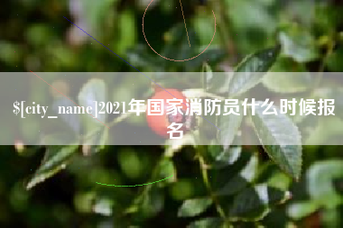 邳州2021年国家消防员什么时候报名
