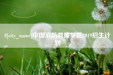 邳州中国消防救援学院2019招生计划