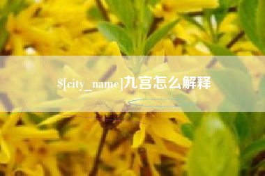 邳州九宫怎么解释