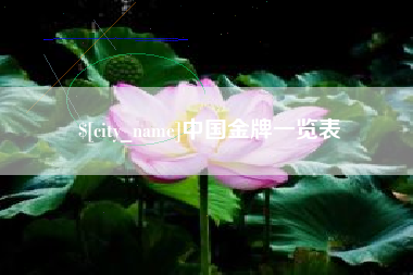 邳州中国金牌一览表